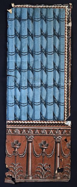null Set of wallpaper deposited from a screen, Directoire period, printing on the...