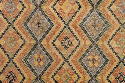 null Embroidered table rug, Italy or Iberian Peninsula, 17th-18th century, panel...
