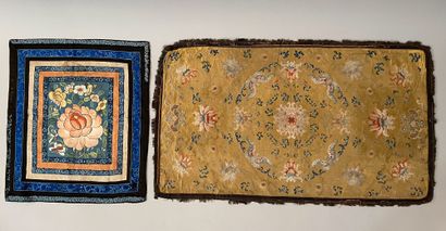 Two embroideries, China, 19th and early 20th...