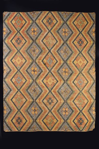 Embroidered table rug, Italy or Iberian Peninsula,...
