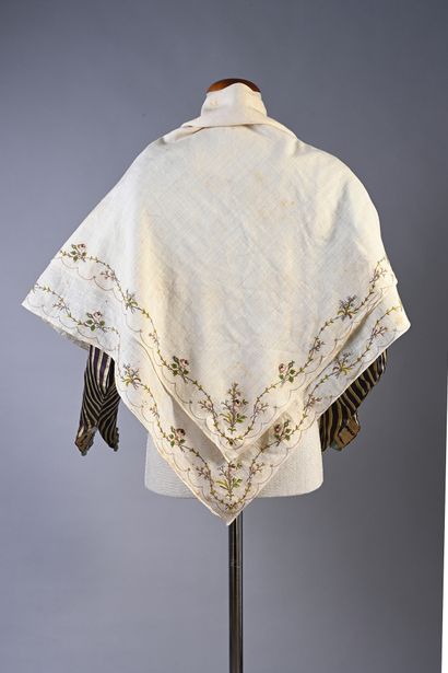 Double shawl with embroidered tip, late eighteenth...