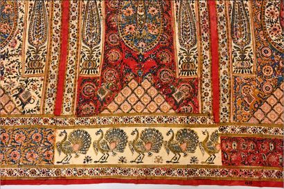 null Panel of kalamkari hanging, South India, early 20th century, cotton canvas printed...