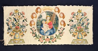 Marian antependium applied embroidery of...