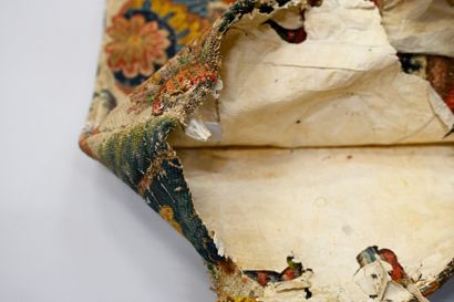 null Rare bag in tapestry in the small point, beginning of the XVIIIth century, polychrome...