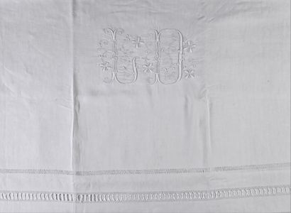 Linen sheet, days and embroidery, 1st half...