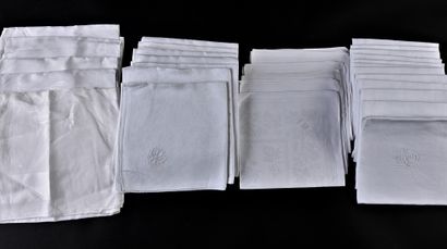 Four suites of damask towels, late 19th and...