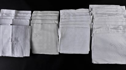Four suites of damask towels, 1st half of...