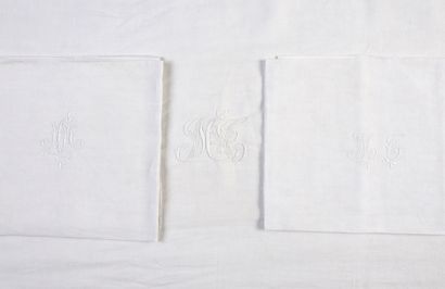 null Table service and suite of napkins, late 19th century.
In beautiful tightly...