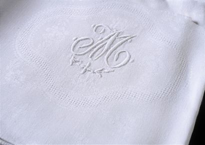 null Three suites of damask towels, 1st half of the 20th century.
In cotton damask...