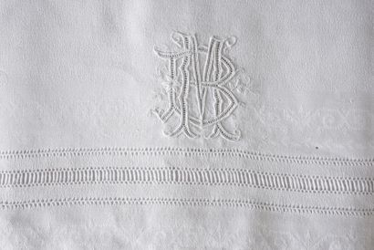 null Sumptuous table service, two tablecloths and twenty-four napkins, early twentieth...