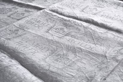 null Linen damask napkin, blazon with fleur-de-lis, early 19th century
Large rectangular...