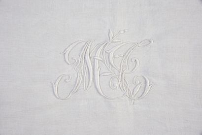 null Table service and suite of napkins, late 19th century.
In beautiful tightly...