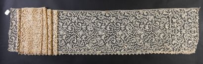 null Large bordure en dentelle aux fuseaux, Occhiolini, 1ère moitié du XVIIIe siècle.
Bas...