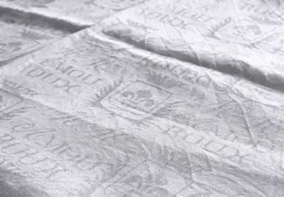 null Linen damask napkin, blazon with fleur-de-lis, early 19th century
Large rectangular...