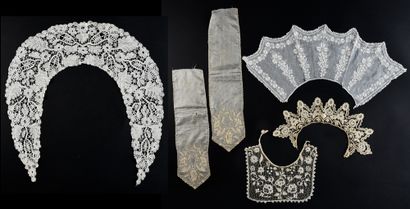 null Three collars and a tie, lace and embroidery, early twentieth century.

A beautiful...