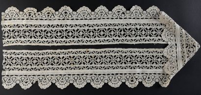 Rare border in Reticella and spindle lace,...