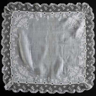 null Four embroidered handkerchiefs, 2nd half of the 19th century.

Linen hand thread...