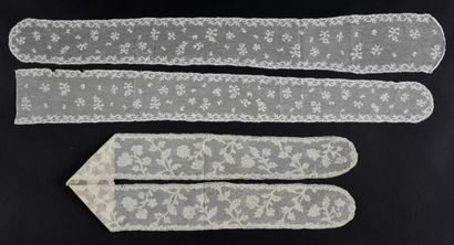 null A beard and a pair of bonnet beards, Valenciennes, bobbin lace, 1760-70 and...