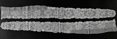 Pair of white embroidered barbs, circa 1750-60.

Beards...