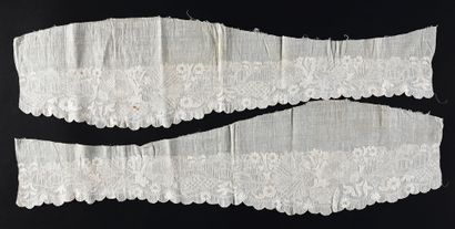 null Engageantes, Dresden embroidery, Germany, mid-18th century.

A pair of finely...