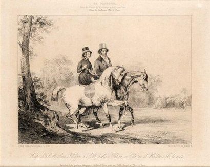 null Visite de Louis-Philippe en Angleterre - octobre 1844. Belle lithographie par...