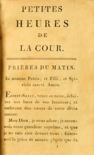 null Petites heures de la Cour royale de France, éd. Louis Janet, Paris, 255 p. dorée...