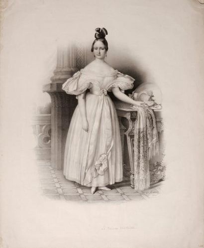 null Mathilde, princesse Napoléon. Belle gravure, signée Maurin, datée 1836, la représentant...
