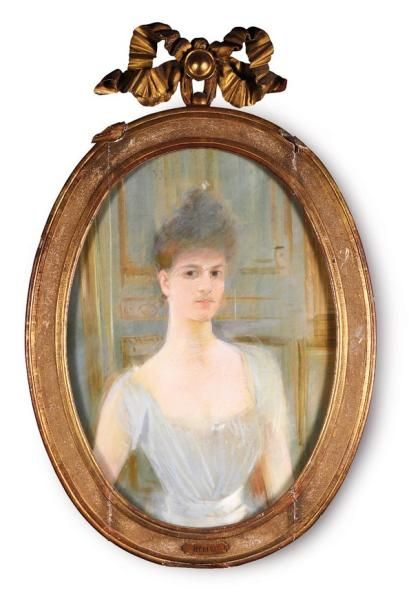 HELLEU Paul-César (1859-1927), atelier de Portrait de la comtesse Henri Greffülhe,...
