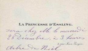 null Princesse d'Essling (1847-1903), grande maîtresse de la Maison de l'impératrice...