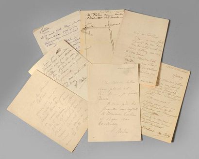 RODIN Auguste (1840-1917) Ensemble de correspondance comprenant cinq lettres autographes...