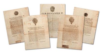 null Ferdinand IV, roi des Deux-Siciles (1751-1825). Rare ensemble de sept publications...