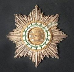 null Ordre de la Couronne de Saxe (Saxe), fondé en 1807. Plaque d'habit en broderie,...