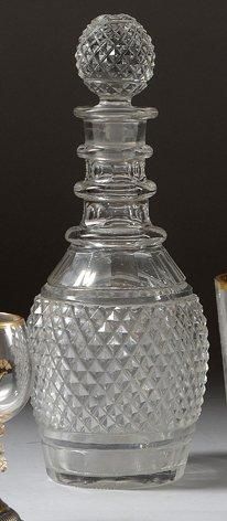 null Carafe à vin en cristal, provenant du service de table du roi Charles X (1824-1830)....