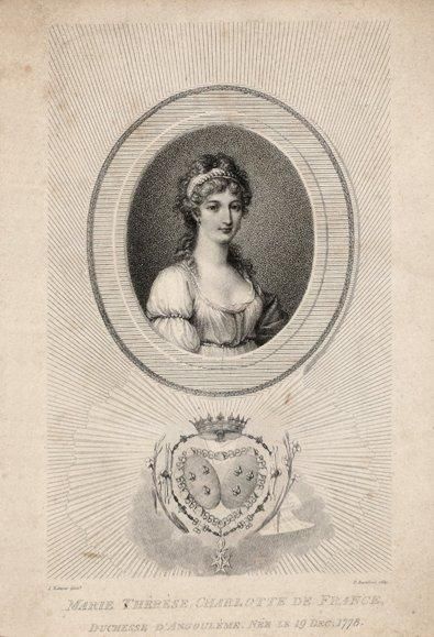 null Marie-Thérèse, duchesse d'Angoulême. Gravure signée F. Bartolozzi d'après un...