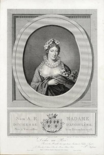 null Marie-Thérèse, duchesse d'Angoulême. Gravure par P. Audoin dessinée par Boillon,...