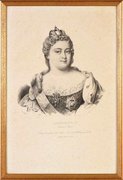 null CATHERINE IRE, IMPÉRATRICE DE RUSSIE (1684-1727).
Belle lithographie ancienne...