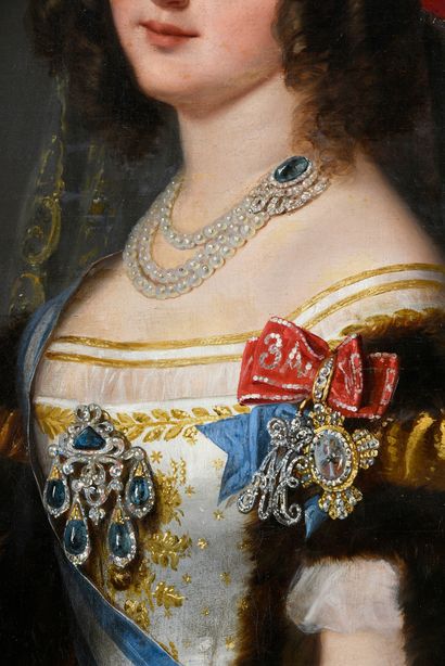 ÉCOLE RUSSE DU MILIEU DU XIXE SIÈCLE. Portrait de la princesse Olga Alexandrovna...