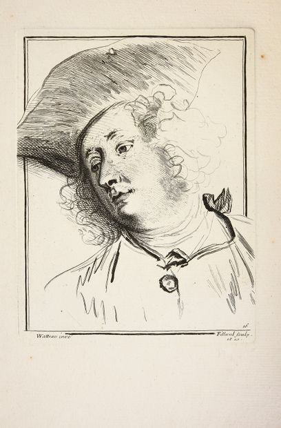 Watteau Antoine Livre de différents caractères de têtes... Paris, François Chereau,...