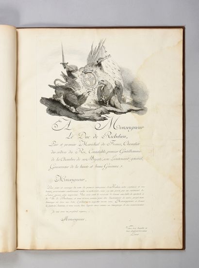 LOUIS Victor Salle de spectacle de Bordeaux. Paris, l'auteur et Esprit, 1782.
In-plano,...