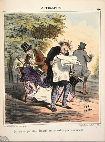 null Paris comique, revue amusante... Paris, Aubert, [1844].
In-folio, 25 x 33cm,...