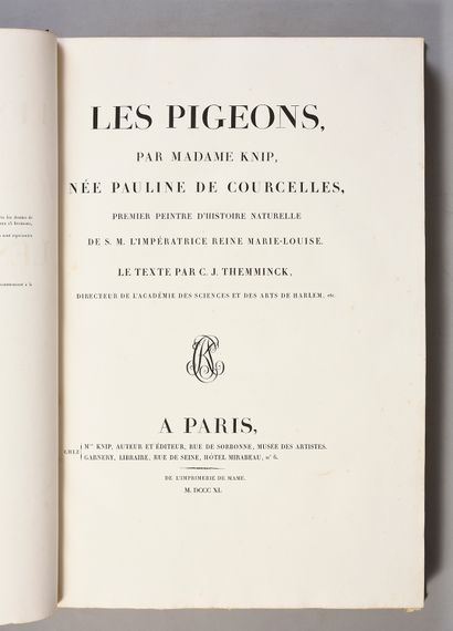 THEMMINCK Coenraad Jacob & Pauline KNIP Les pigeons, par madame Knip... Paris, Mme...