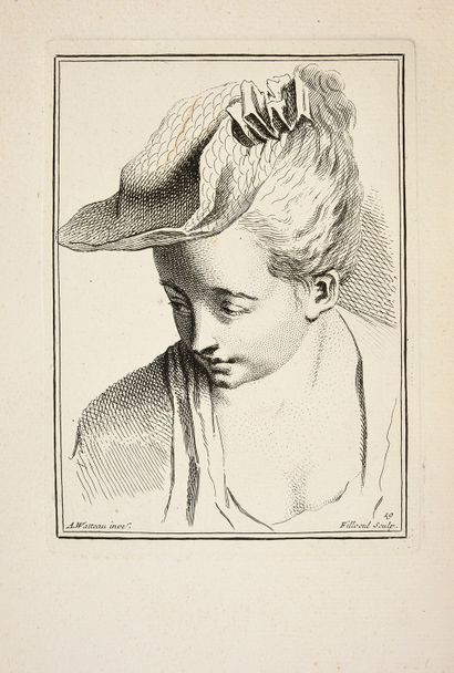 Watteau Antoine Livre de différents caractères de têtes... Paris, François Chereau,...