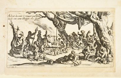 Callot jacques Les bohémiens. [Paris ?, 1621-1625].
4 pl. montées, 23,5 x 12,2cm...