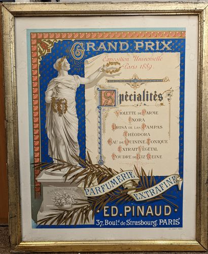 null ED. PINAUD – Années 1880 / 1890

Important panneau publicitaire polychrome vantant...