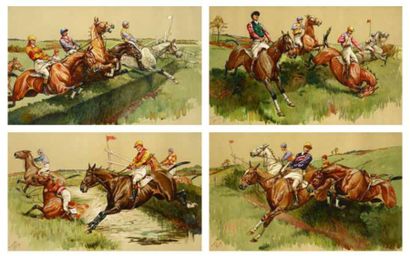Dorothy HARDY Scènes de Steapple Série de 4 impressions en couleurs. 31 x 52 cm