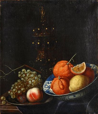 Ecole HOLLANDAISE du XVIIIe siècle, suiveur de Willem KALF Nature morte aux fruits...