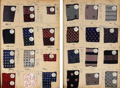 null Important album d'échantillons pour la cravate, vers 1950, rayures, géométriques,...
