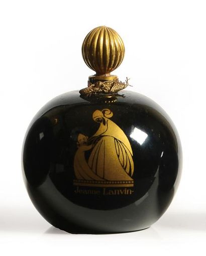 JEANNE LANVIN «Arpège» - (1927) Flacon modèle «boule noire» en verre opaque noir...