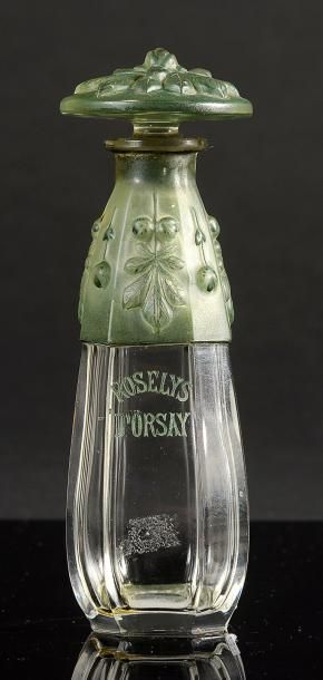 D'ORSAY «RoseLys» - (1914) Exceptionnel et rare flacon en verre incolore pressé moulé...