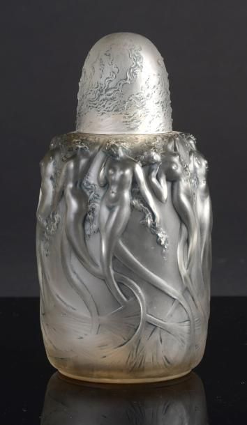 RENE LALIQUE «Sirènes» - (1920) Exceptionnel brûle-parfum en verre incolore pressé...